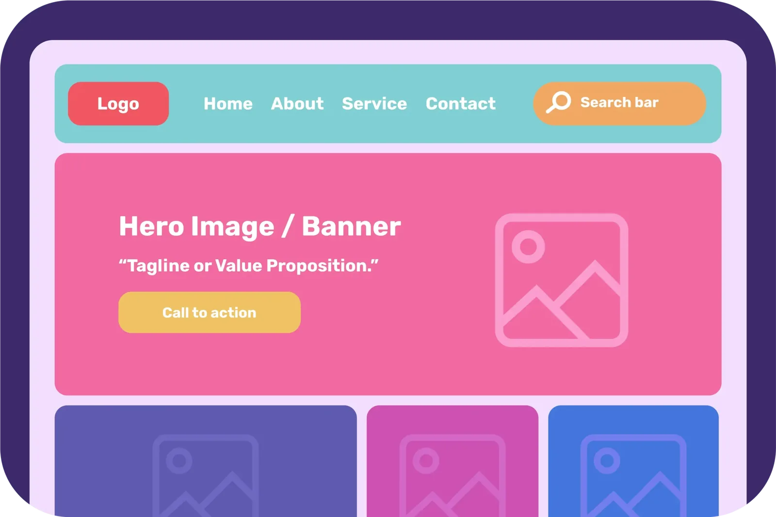 Website header, heading example