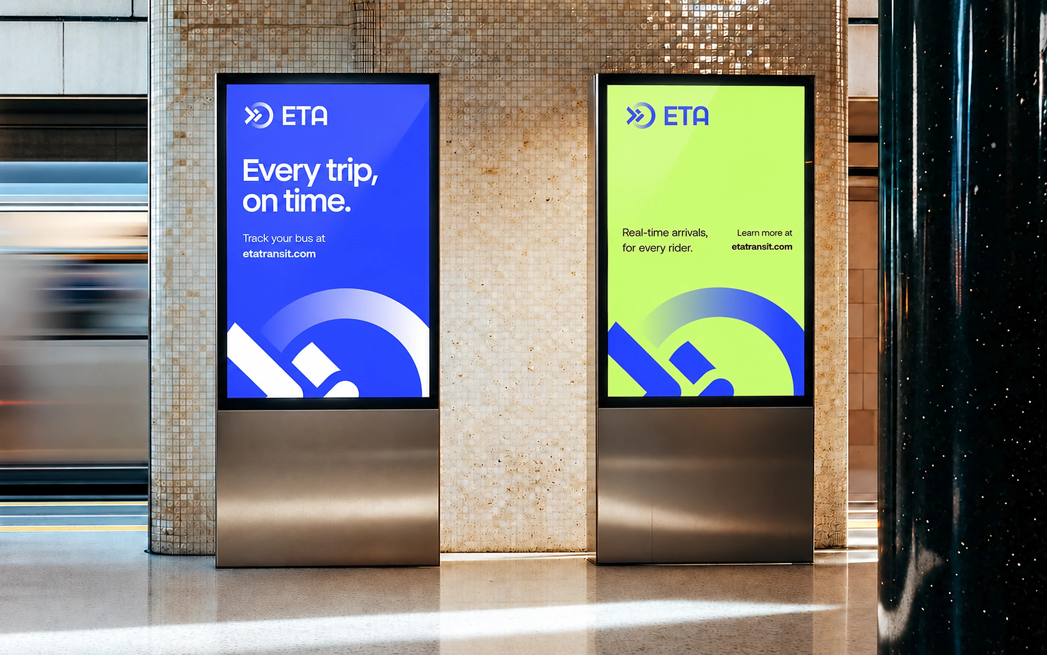ETA Transit Branding, 16-station-totems