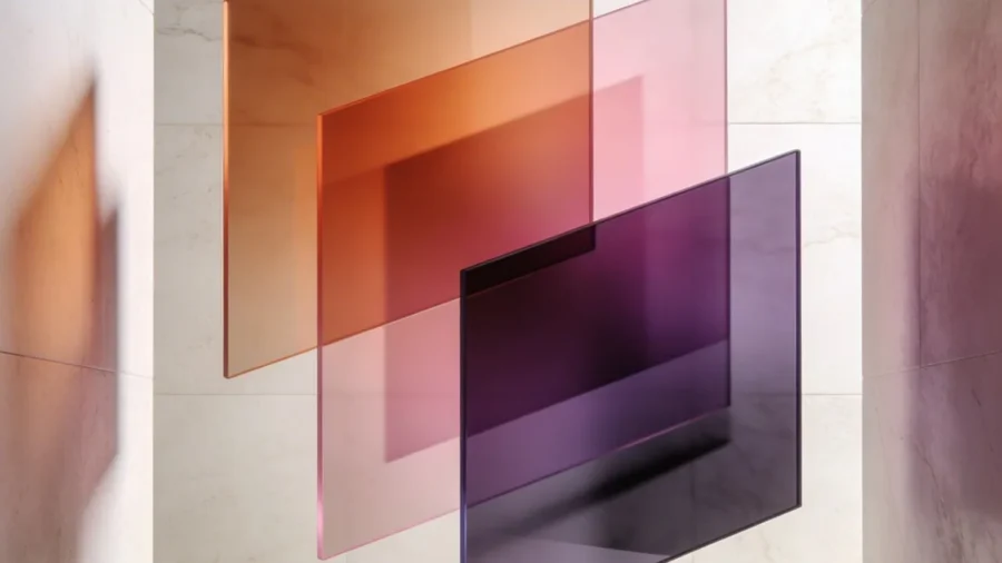 Types of gradient color abstract 3D composition