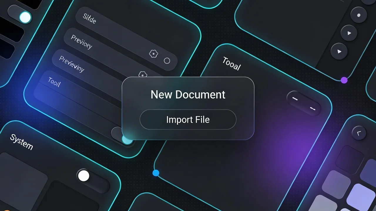 UI design layers showing the transition from static glassmorphism to dynamic Liquid Glass depth.