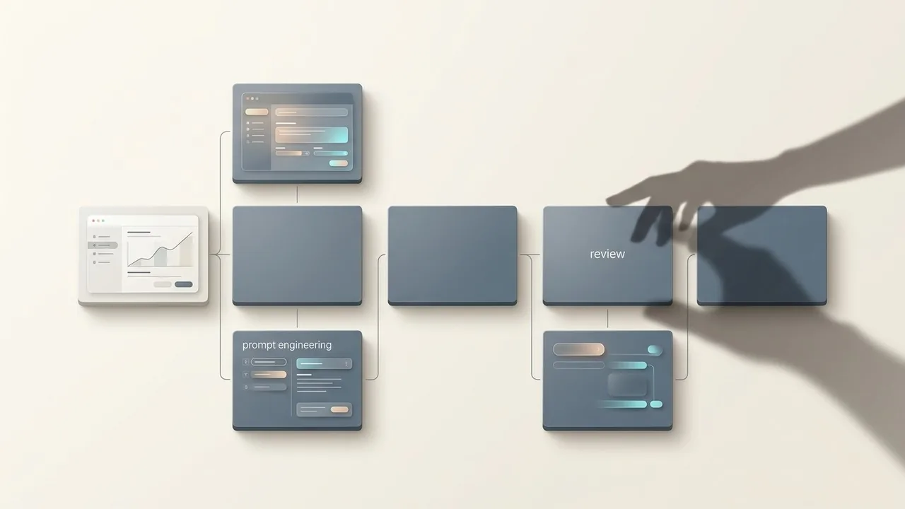 A modular framework diagram illustrating the human-led workflow of an effective AI brand strategy.