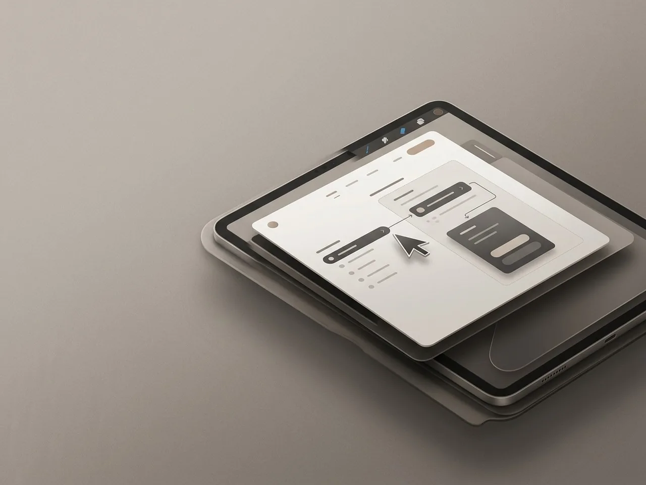 A refined digital mockup showing a designer refining an automated layout, highlighting the human role in AI prototyping.