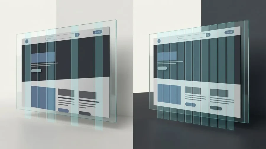 A professional website layout being aligned using precise digital grid systems to fix a disorganized design.