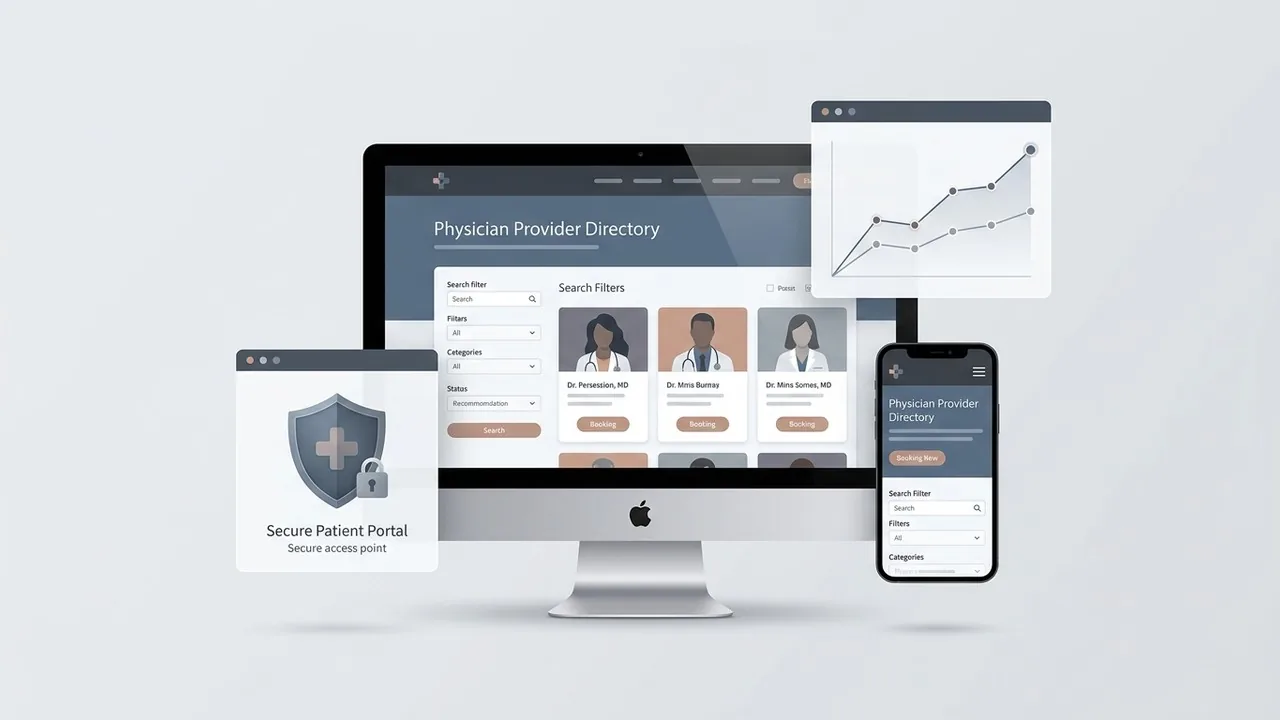 Technical features and performance metrics essential for modern medical website design.