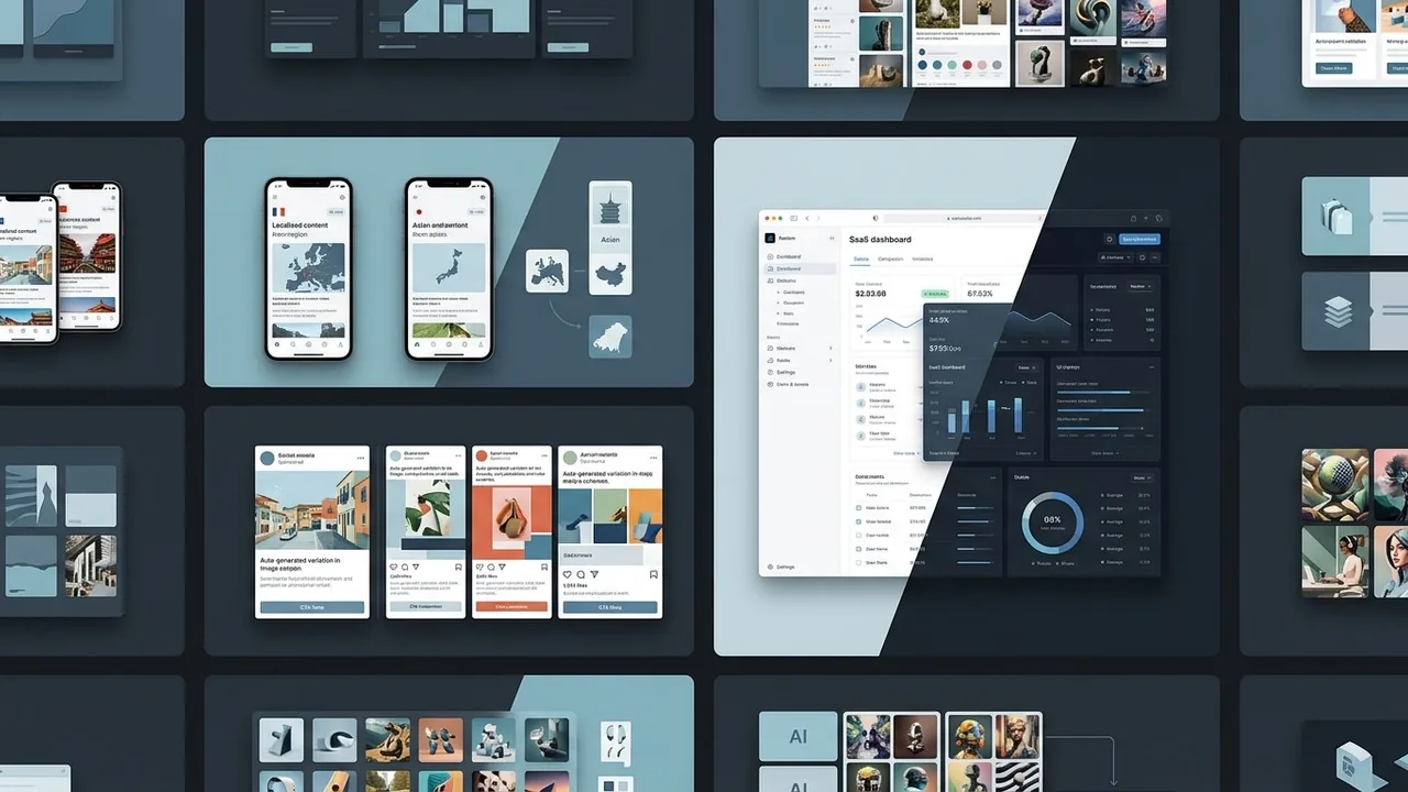 How Design Automation Scales High-Performance Digital Brands 3 A grid showcasing multiple business use cases for design automation from ad variations to UI states.