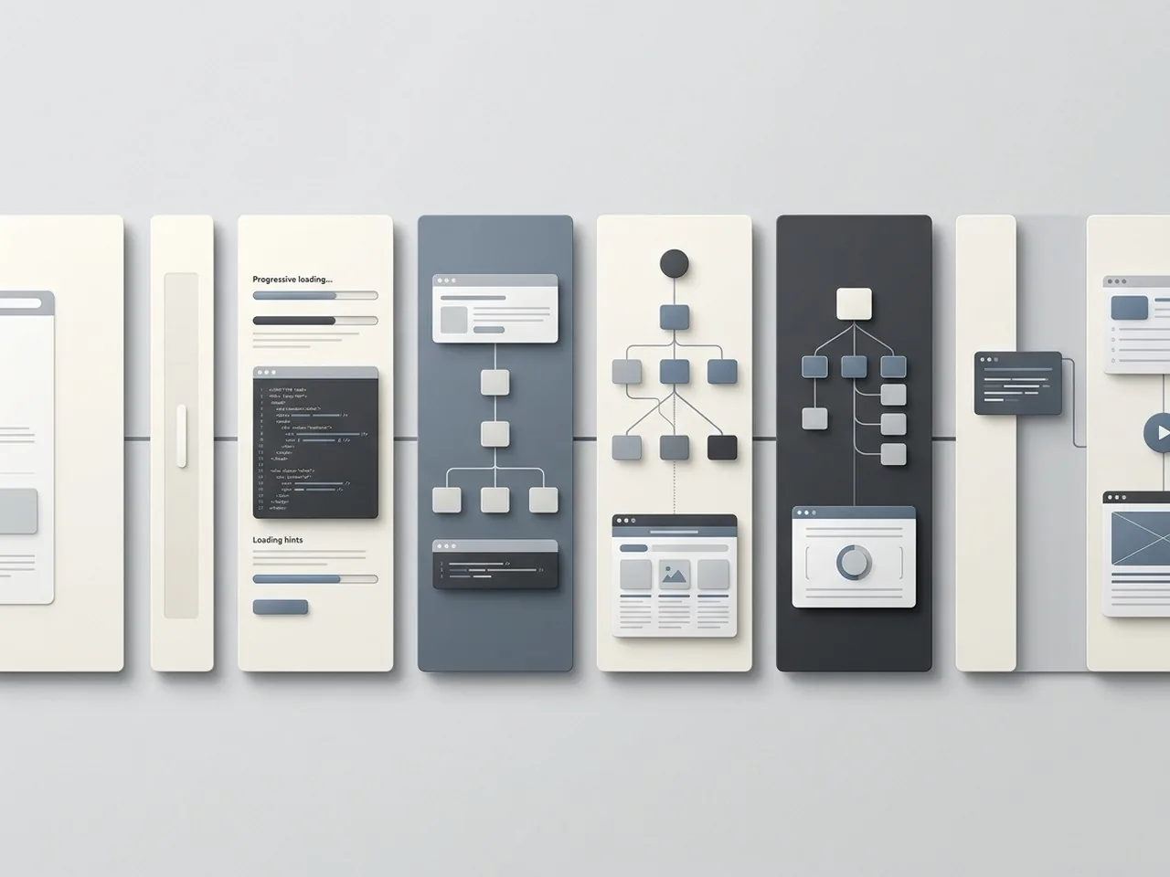 Sơ đồ kỹ thuật về nền tảng kiến trúc của một trang web minh họa các mẹo SEO thiết yếu cho hiệu suất.