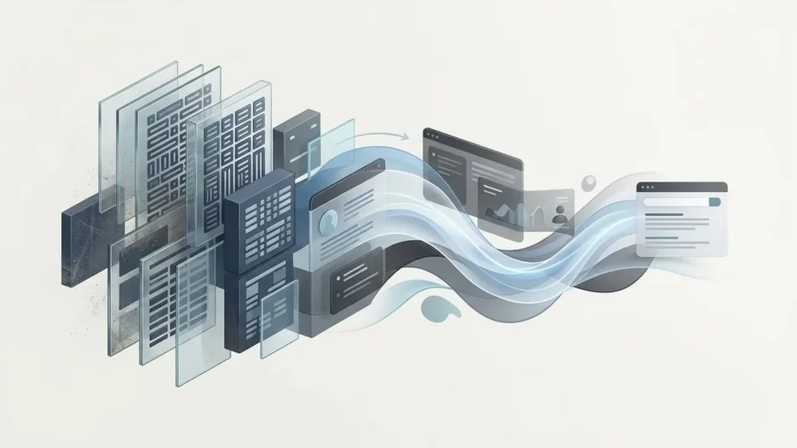 A conceptual visual representing the new era of search and modern seo tips for brands through modular digital artifacts.