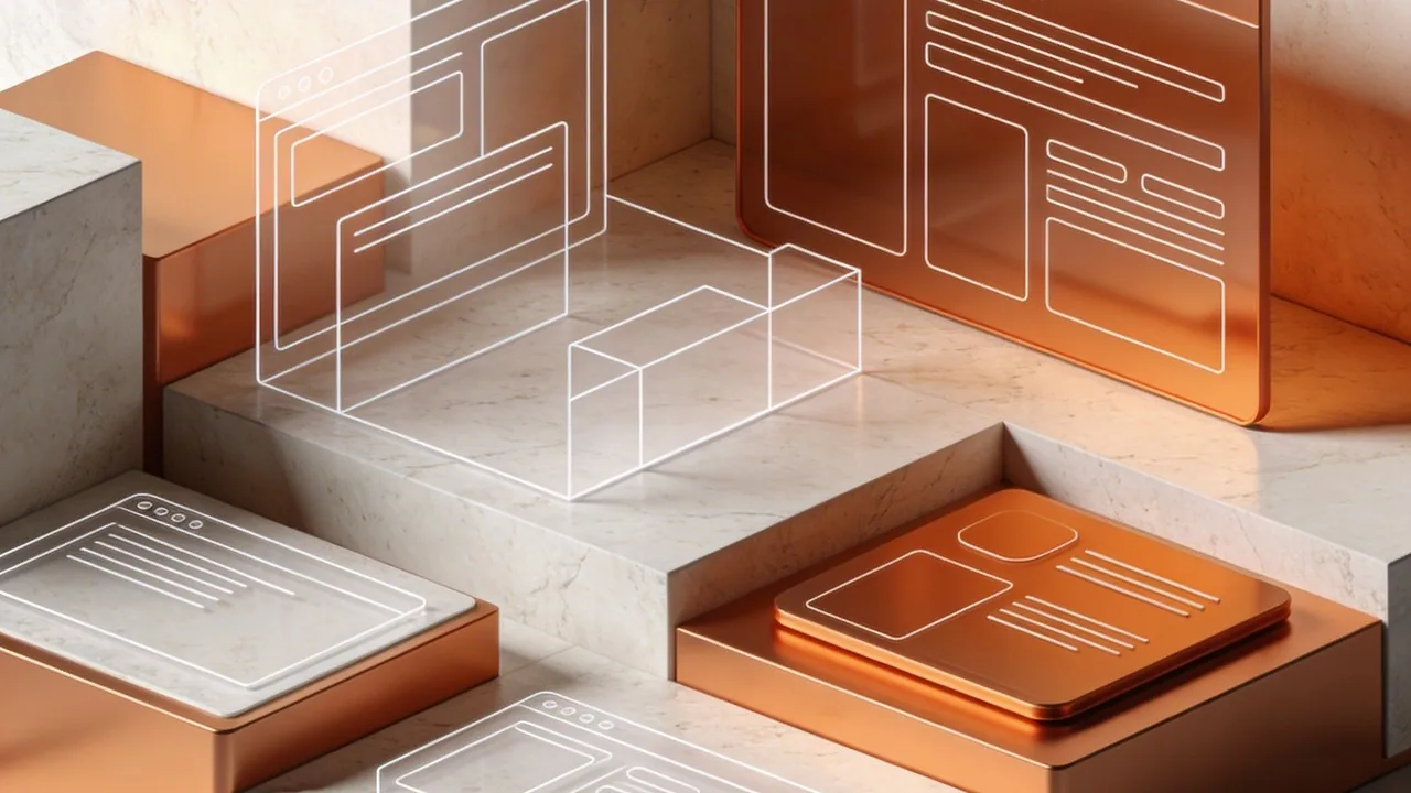 A modular 3D toolkit representing the strategic pivot designers must make when considering ux vs ax.