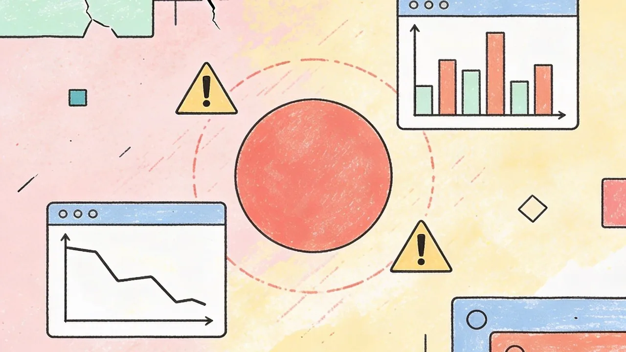 when to rebrand, A conceptual red flag illustration using abstract shapes to indicate when to walk away from a rebranding project.