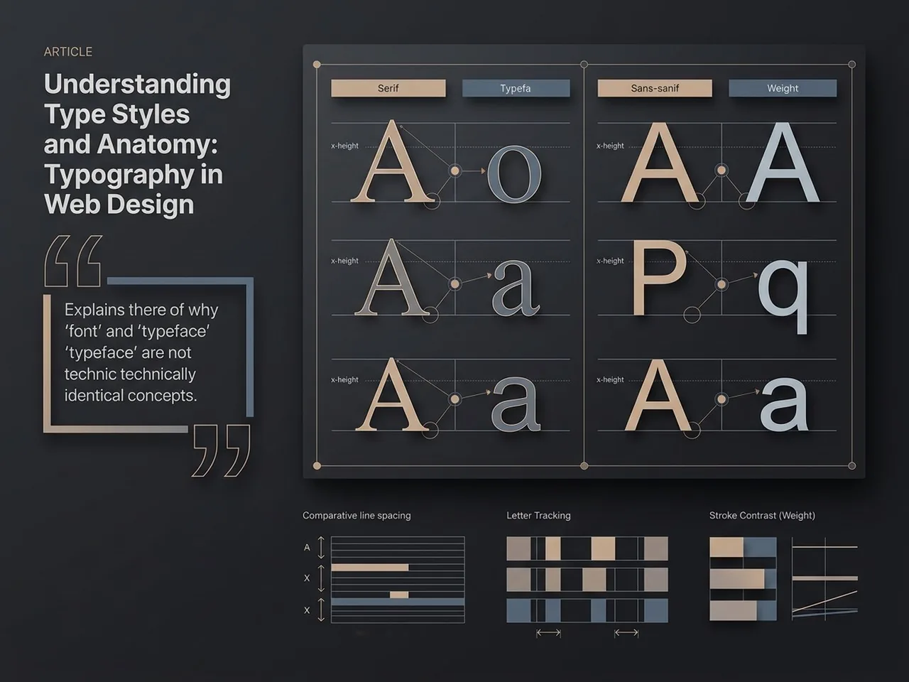 Sơ đồ kỹ thuật khám phá cấu trúc và phong cách của typography trong thiết kế web.