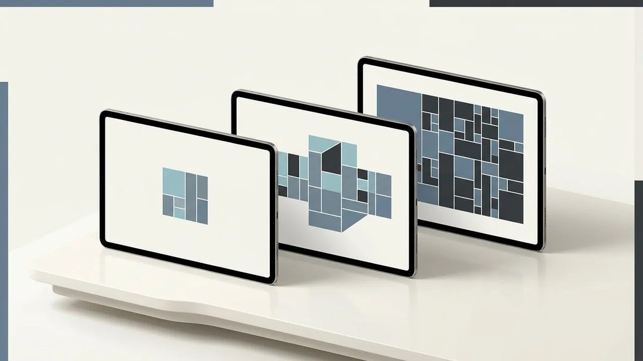 Một loạt các thiết bị kỹ thuật số trình diễn khả năng co giãn linh hoạt (fluid scaling) của typography trong thiết kế web.