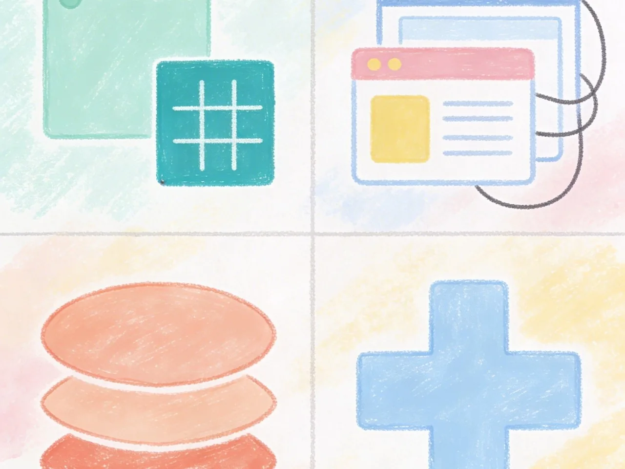 A grid illustration comparing different font styles for business verticals in typography in web design.