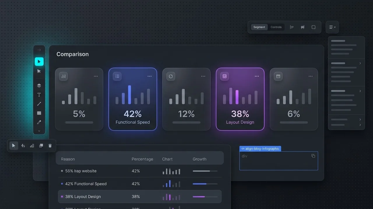 A data visualization interface showing survey results on why users contribute to a high website bounce rate.