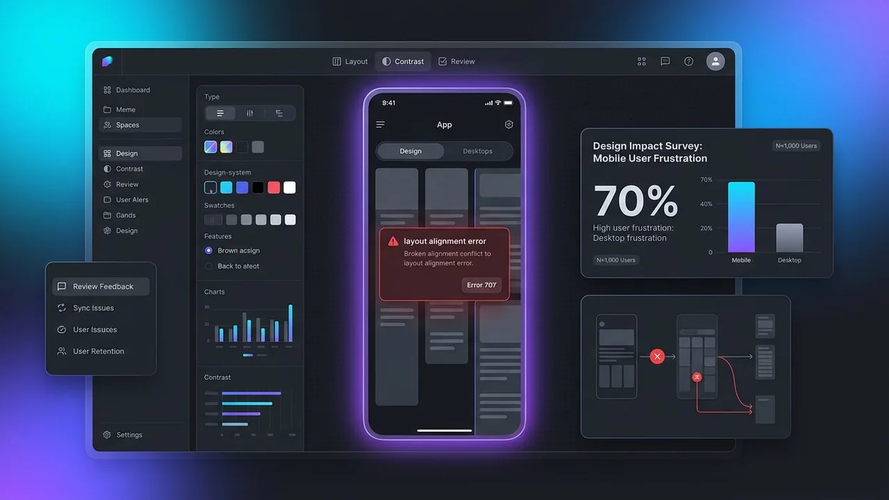 A mobile UI interface fragment showing design errors that lead to an increased website bounce rate.