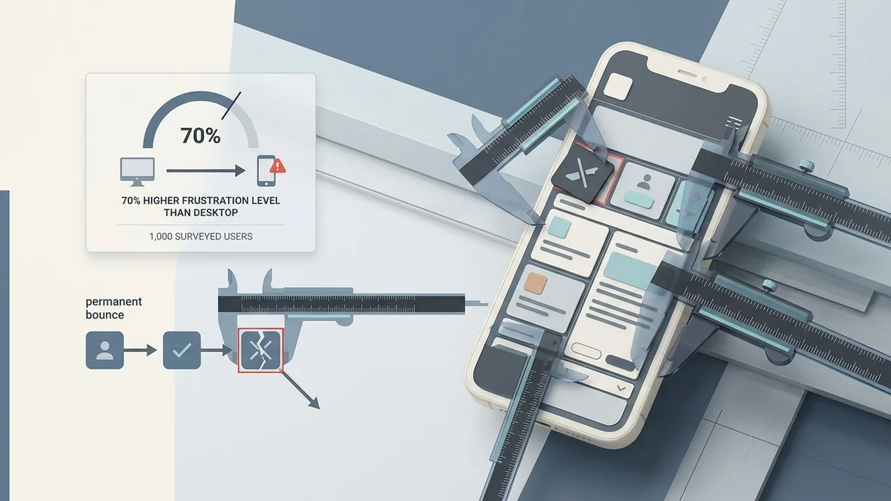 A premium mobile device mockup illustrating mobile optimization to prevent a high website bounce rate.