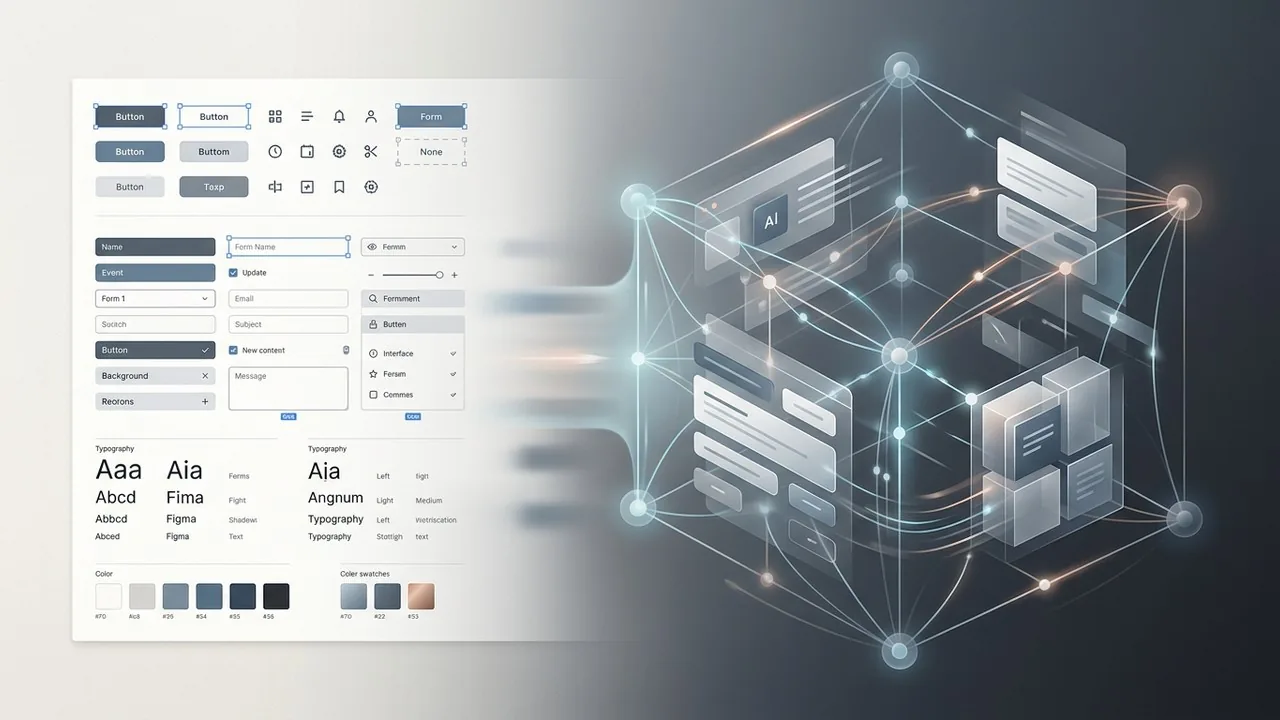 A visual comparison between a static component library and a dynamic framework powered by ai design systems.