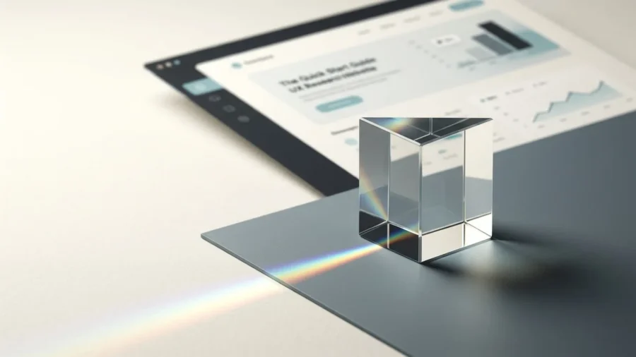 A focused light beam symbolizing the clarity provided by UX research for small business websites.