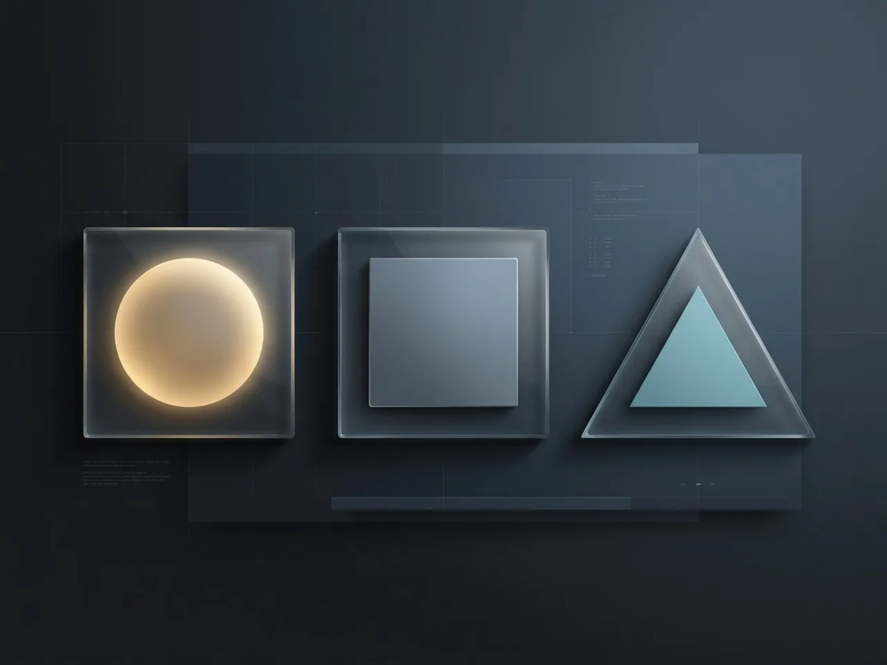 A sophisticated visual study of shape psychology in Geometric Logo Design showing circles, squares, and triangles.