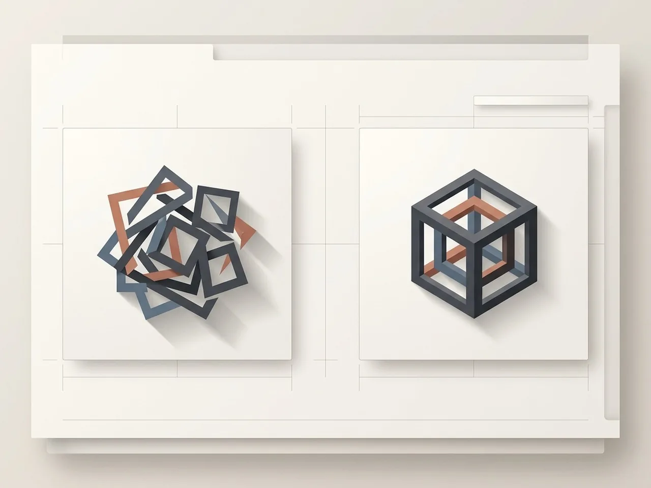 A comparison diagram showing the difference between poor alignment and precise Geometric Logo Design.