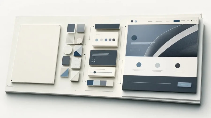 A sophisticated digital specimen board representing the power of an ai prompt for expert web design.