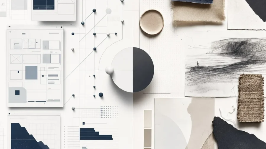 A premium editorial comparison layout exploring the balance between ai vs human designers in the creative industry.