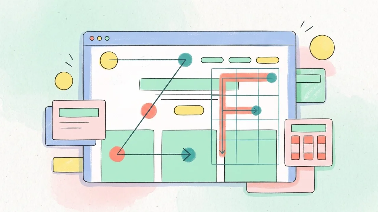 A visual representation of scanning patterns used to establish an effective landing page hierarchy.